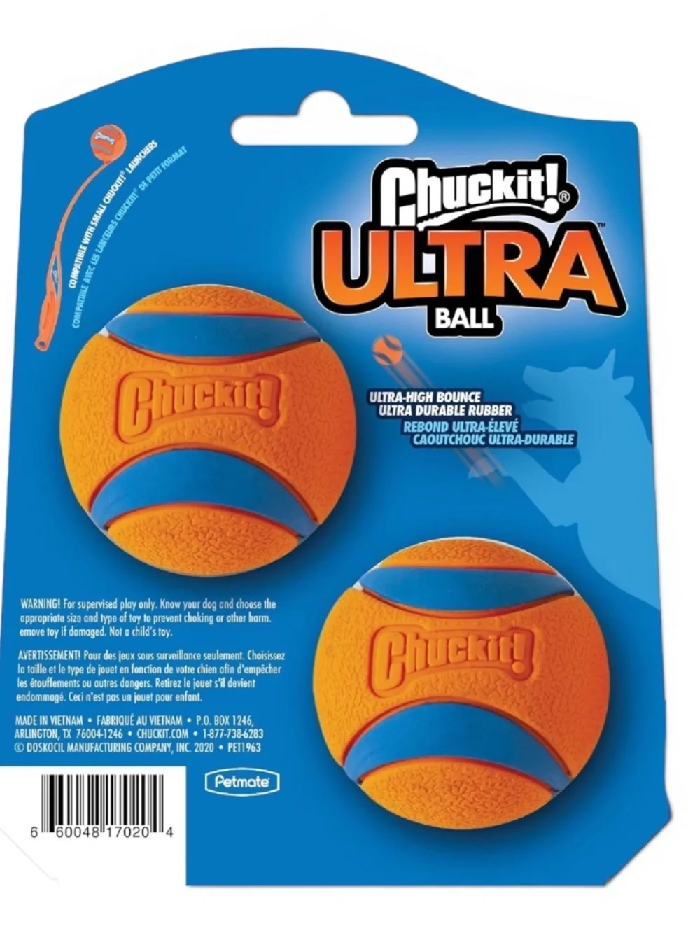 Chuckit! Ultra Ball 2-Pack Small Durable Fetch Dog Toys NWT